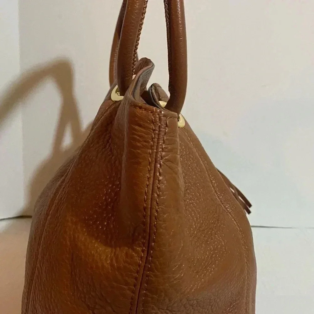 Michael kors brown leather satchel handbag